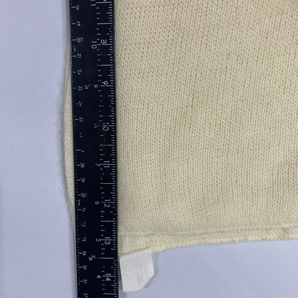 Womens Faux Turtleneck Knit Cowl Neck Cream Sleeveless Sweater Vest Hand Wash‎